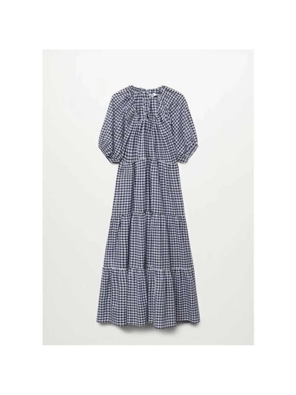 Mango Gingham Tiered Maxi Dress